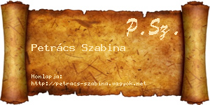 Petrács Szabina névjegykártya